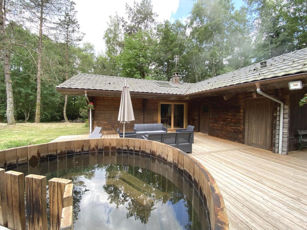 Le Fishing Lodge Chalet En Bois Avec Bain Nordique Ла-Бресс Экстерьер фото