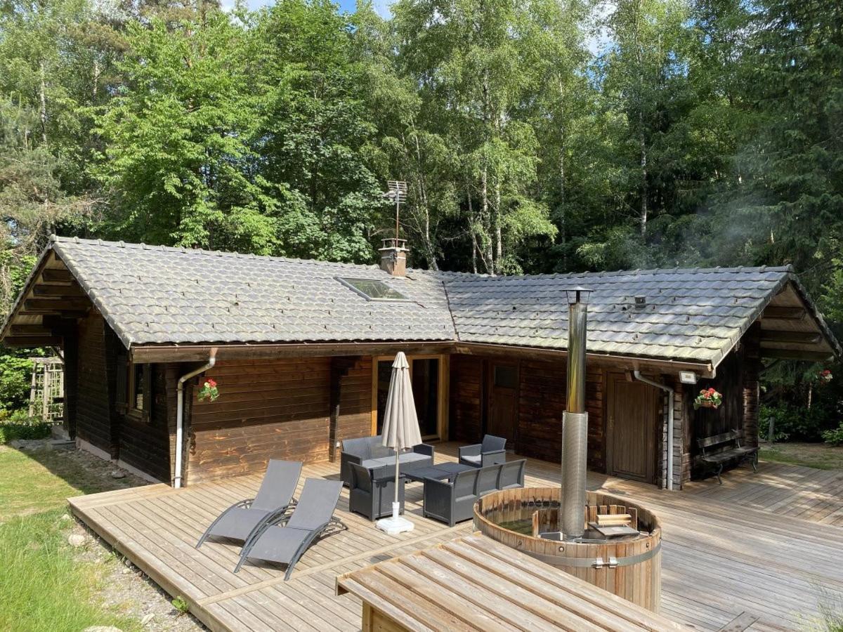 Le Fishing Lodge Chalet En Bois Avec Bain Nordique Ла-Бресс Экстерьер фото