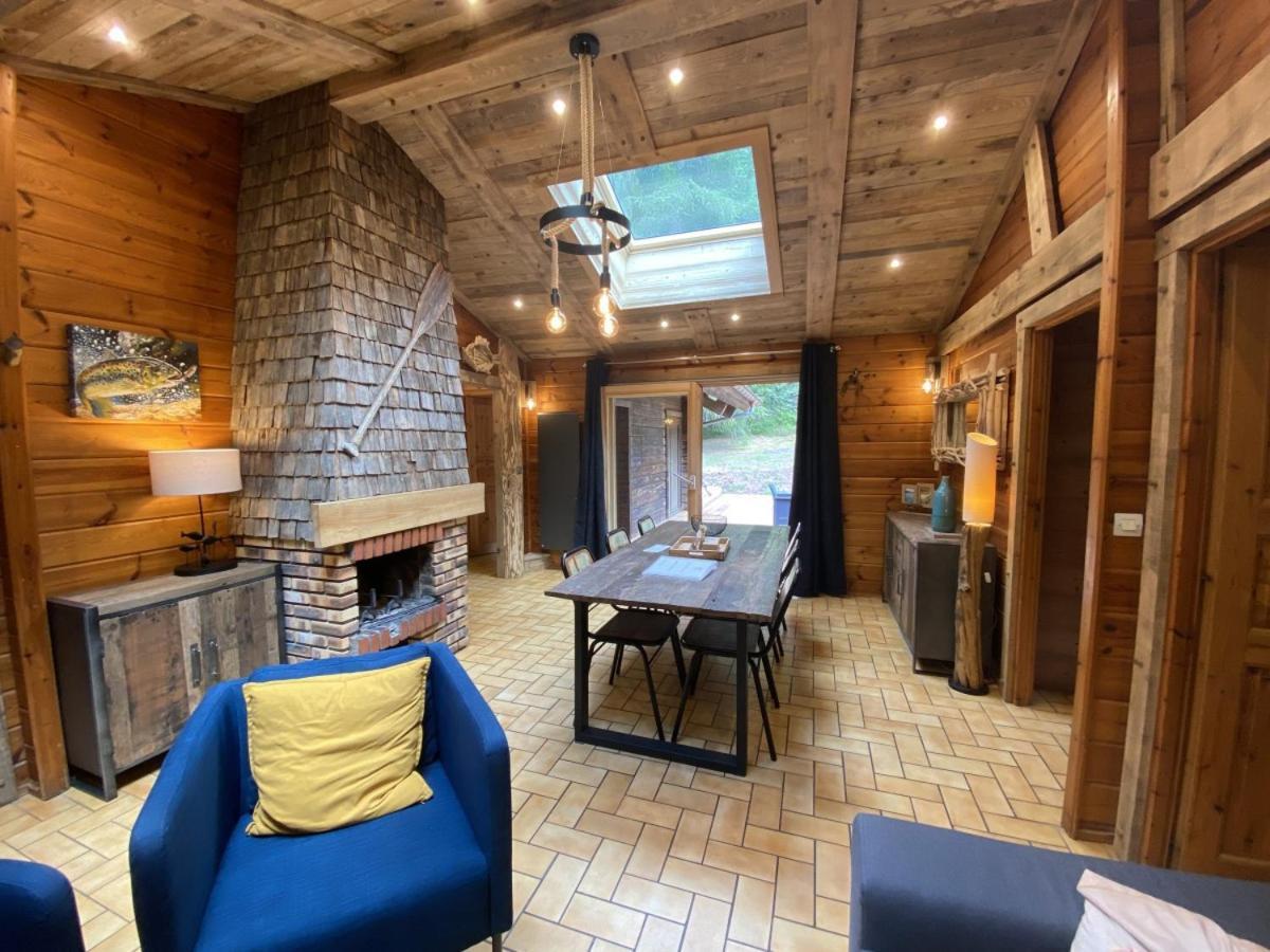 Le Fishing Lodge Chalet En Bois Avec Bain Nordique Ла-Бресс Экстерьер фото