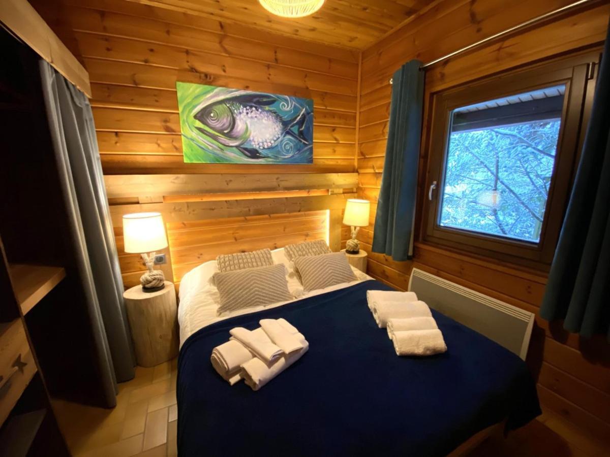 Le Fishing Lodge Chalet En Bois Avec Bain Nordique Ла-Бресс Экстерьер фото