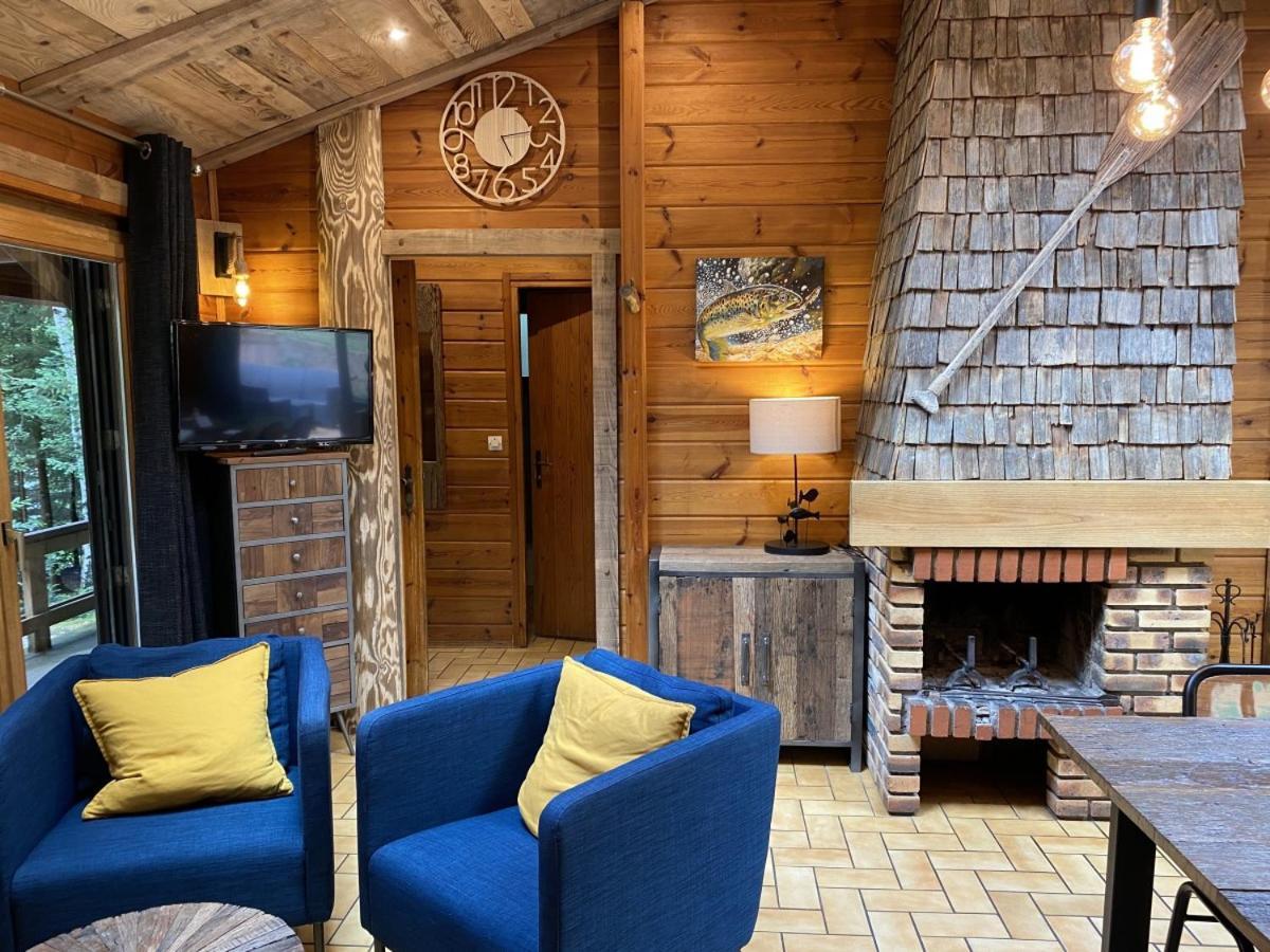Le Fishing Lodge Chalet En Bois Avec Bain Nordique Ла-Бресс Экстерьер фото