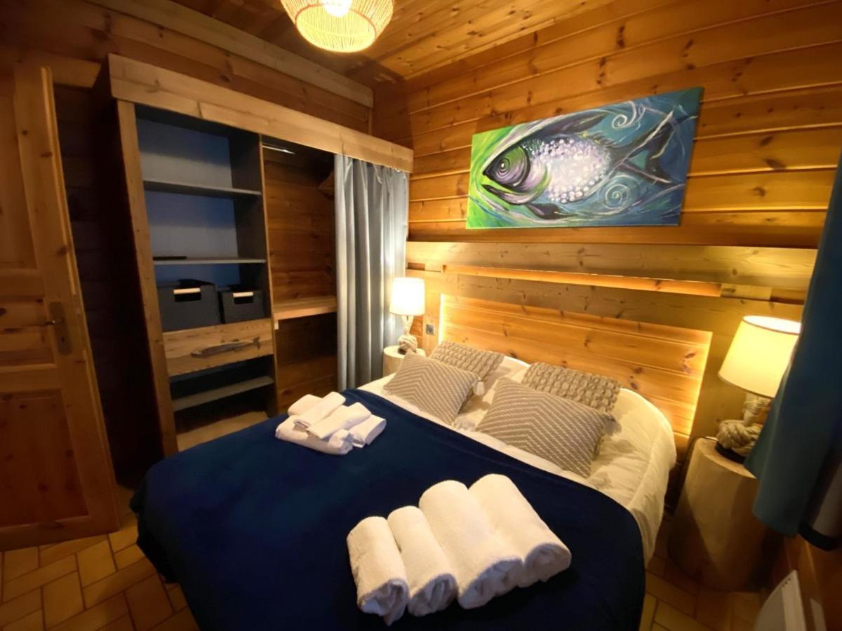 Le Fishing Lodge Chalet En Bois Avec Bain Nordique Ла-Бресс Экстерьер фото